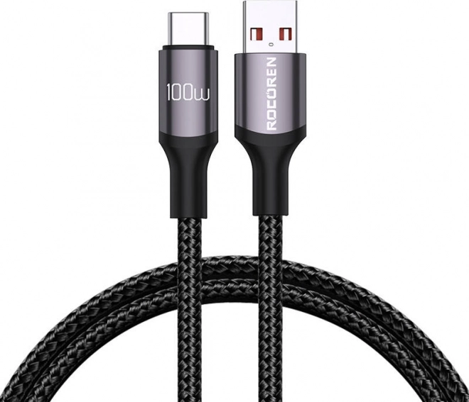Szybkoładujący kabel Rocoren USB-A do USB-C Retro Series 2 m szary