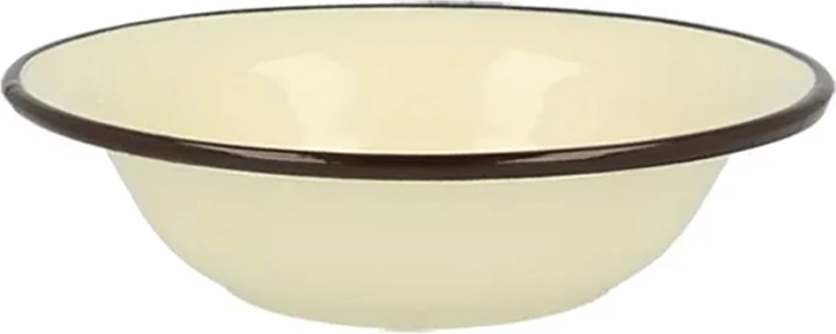 Emaliowana miska Silesia Rybnik 0,55 l, średnica 18 cm, kremowa