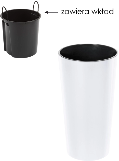 Doniczka Lilia 14 cm z wkładem – biała