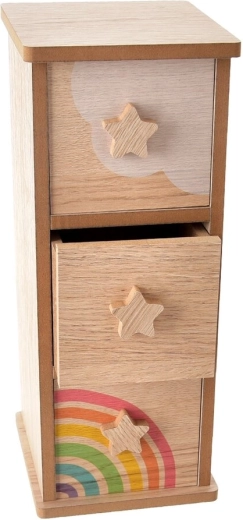 Drewniany organizer Rainbow z 3 szufladkami