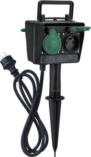 Solight słupek ogrodowy z 4 gniazdami IP44 i gumowym kablem 1,5 m
