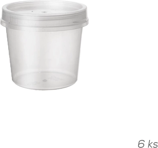 Zestaw plastikowych pojemniczków z pokrywką 50 ml (6 szt.)