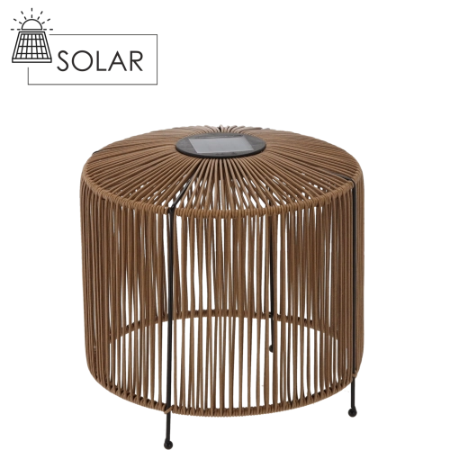 Brązowa solarna latarnia LED 25 cm