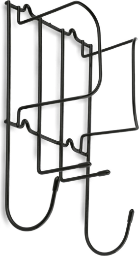 Ścienny uchwyt na żelazko z metalu, czarny, 17 × 11 × 30 cm