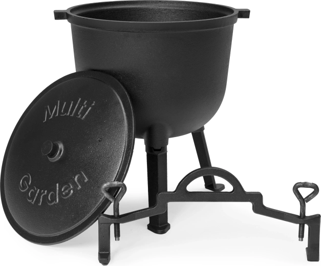 Kompletny zestaw: garnek, pokrywka i stojak