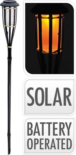 Solarny bambusowy pochodień 65 cm, czarny