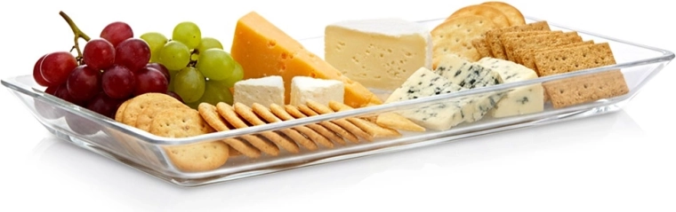 Szklana prostokątna taca do serwowania 30 × 14 × 2 cm