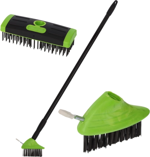 Teleskopowy zestaw szczotek 3w1 do chwastów i kostki brukowej