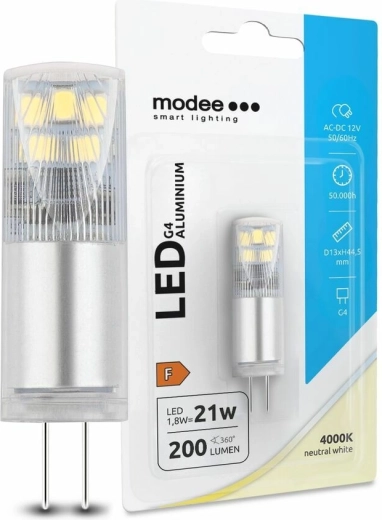 Żarówka LED G4 MODEE LIGHTING Aluminium 12 V 1,8 W 4000 K 200 lm