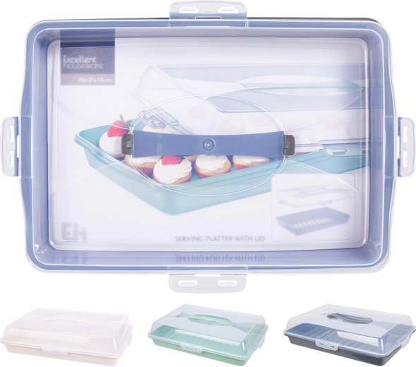 Taca z pokrywą 43 × 31 × 9 cm, mix kolorów