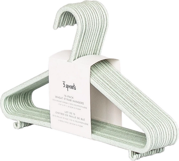 3 Sprouts dziecięce wieszaki z włókna pszennego Seafoam, 15 szt.