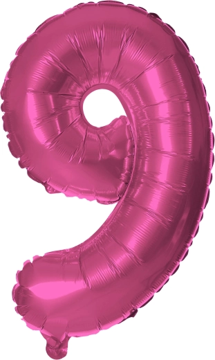 Balon foliowy TORO cyfra 9, 30 cm – Różowy