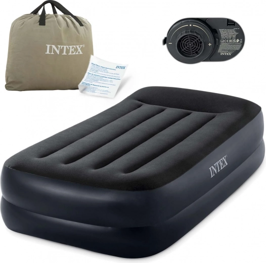 Materac dmuchany 191 × 99 × 42 cm z wbudowaną pompą elektryczną Intex