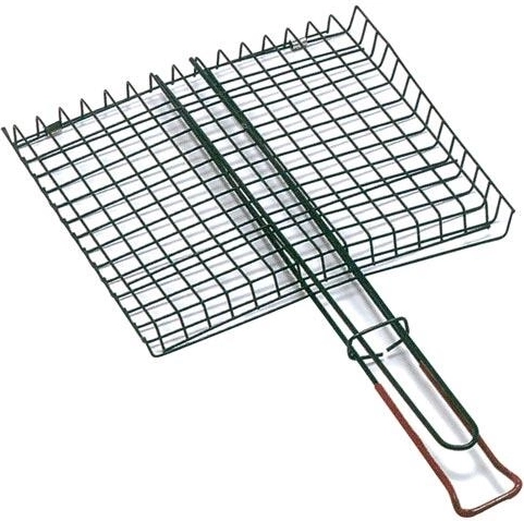Obrotowa prostokątna kratka do grillowania 33 × 29 cm, długość 62 cm