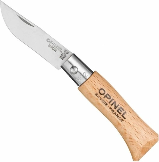 Opinel N°02 Inox scyzoryk 3,5 cm z drewna bukowego
