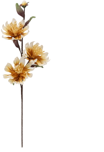 Dekoracyjna chryzantema z 3 kwiatami 101 cm żółta