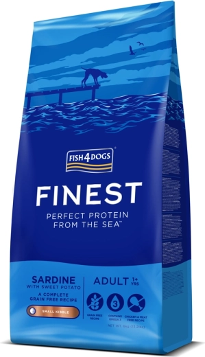 Fish4Dogs Finest – małe granulki dla dorosłych psów – sardynka i bataty 6 kg