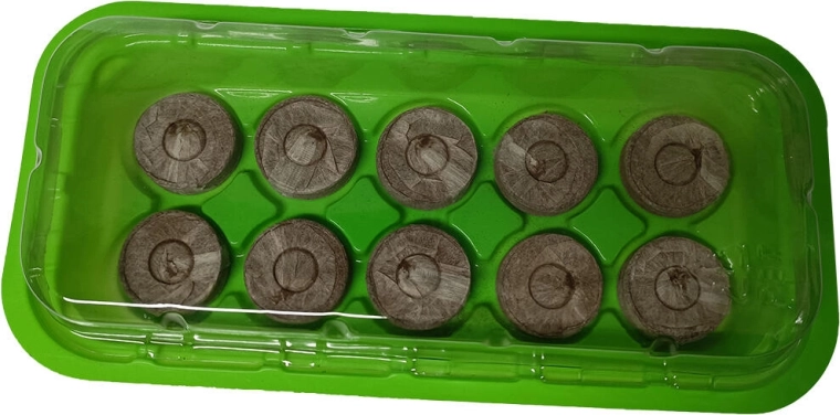 Zestaw do rozsady z 10 tabletkami kokosowymi i pokrywą