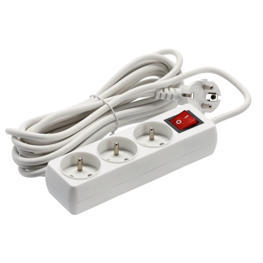 Trzy uziemione gniazda Schuko