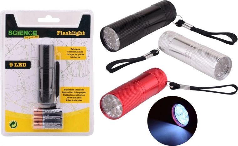 Metalowa latarka LED ze sznurkiem