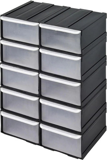 Organizer warsztatowy z 10 szufladami 155 × 100 × 225 mm