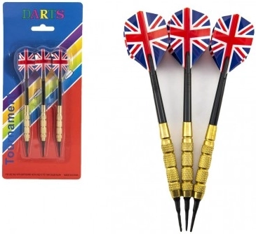 Rzutki z flagą USA, 15 cm, plastikowe groty, zestaw 3 szt.