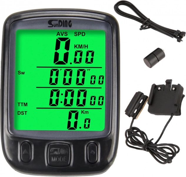 Wodoodporny licznik rowerowy z wyświetlaczem LCD i 27 funkcjami