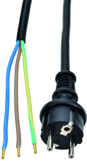 Solight flexo przewód gumowy 3× 1 mm² czarny 2,5 m