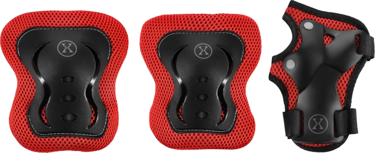 Zestaw ochraniaczy do jazdy na rolkach i na rower NILS Extreme H320 – czerwony – XL