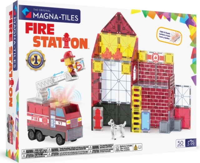 Magna-Tiles magnetyczne klocki konstrukcyjne Remiza strażacka (50 elementów)