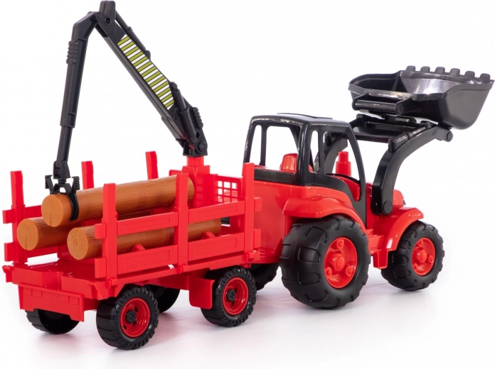 Przyczepa do kłód z żurawiem