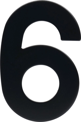 Numer domu 6, 95 mm, stal nierdzewna, czarny mat