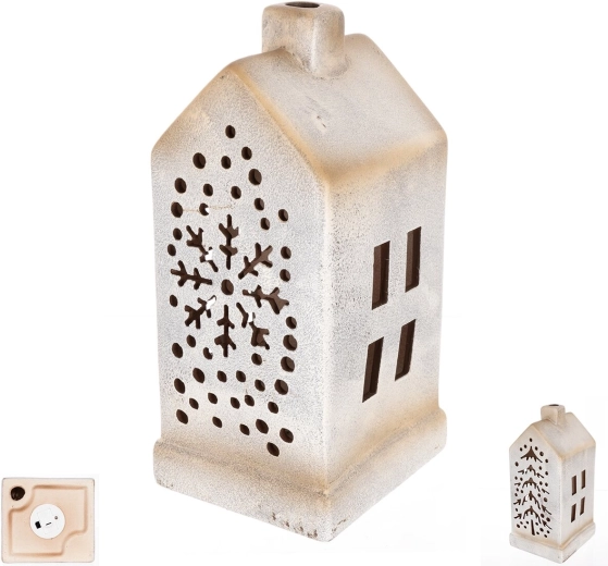Porcelanowy domek LED 10 × 10 × 20 cm (2 warianty)