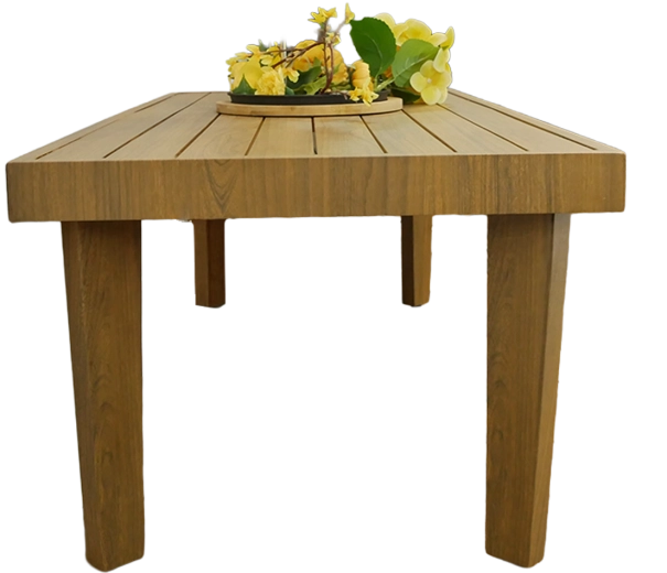 Praktyczny lamelowy stolik dla łatwej pielęgnacji