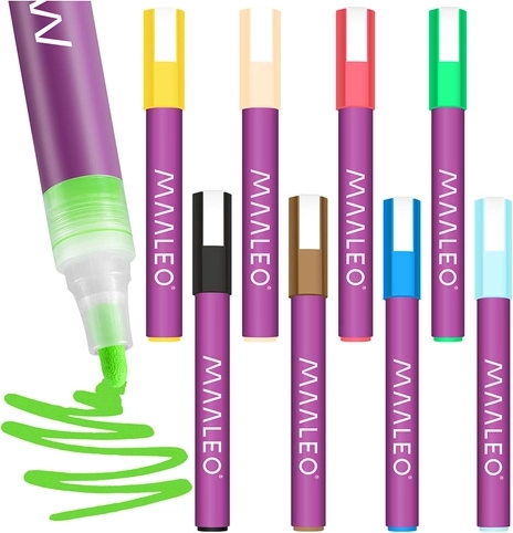 Akrylowe markery MAALEO, zestaw 8 kolorów