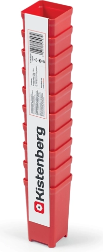 Zestaw 10 plastikowych pudełek na narzędzia TAGER BOX, czerwone, 5 × 5 × 9,7 cm