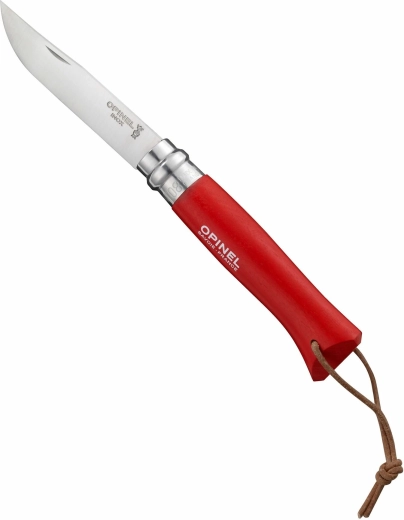 Opinel N°08 Trekking Red nóż kieszonkowy 8,5 cm, czerwony buk