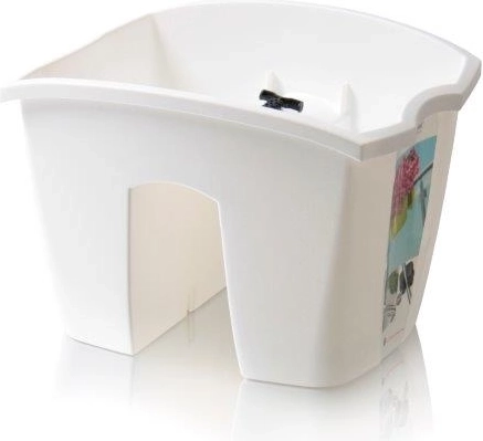 Doniczka balkonowa na balustradę Crown 24,2 cm – biała