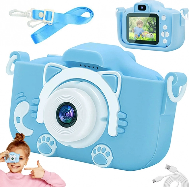 Cyfrowy aparat fotograficzny dla dzieci z kotkiem