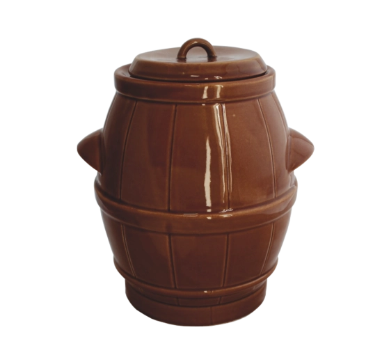 Ceramiczny fermentacyjny słój 5 l brązowy z uszczelnieniem wodnym