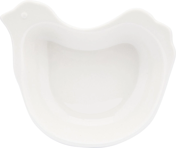Porcelanowa miseczka do serwowania w kształcie kurki, kremowa