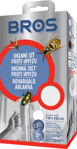 Bros siatka przeciw owadom na okno 130 × 150 cm, biała