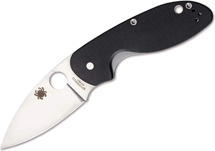 Spyderco Efficient Plain składany nóż kieszonkowy 7,6 cm, czarny, G10