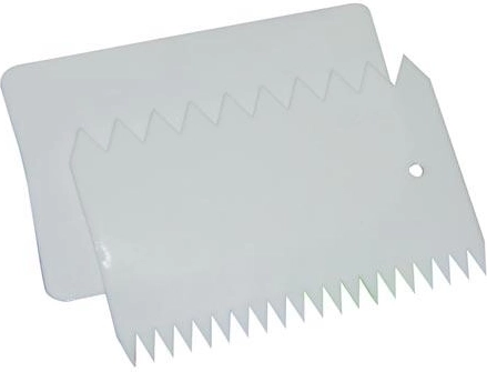 Zestaw szpachelki i radełka z plastiku 10,7 × 7 cm, biały, 2 szt.