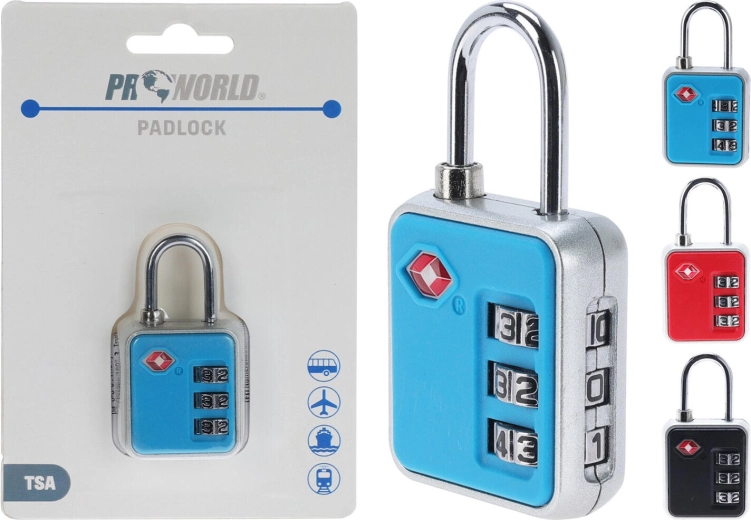 Podróżna kłódka TSA, mix kolorów