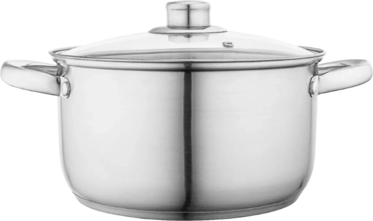 ALTOM DESIGN garnek ze stali nierdzewnej Fabio 22 cm, 4,7 l ze szklaną pokrywką