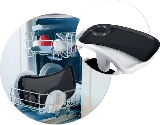 Łatwe czyszczenie: odpinana taca i wkład do zmywarki