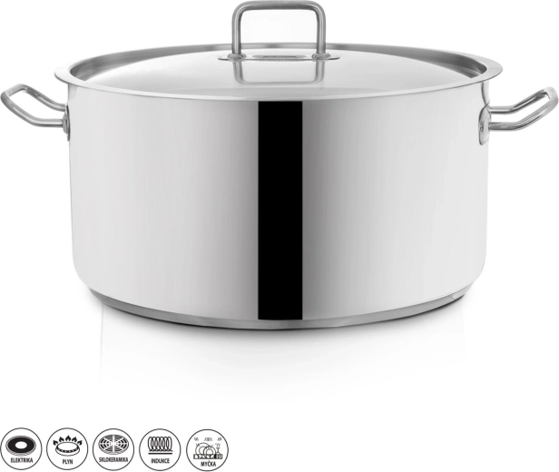 Nierdzewny garnek STOCK z pokrywką 22,3 l