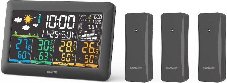 Stacja meteorologiczna Sencor SWS 6300 z 3 bezprzewodowymi czujnikami