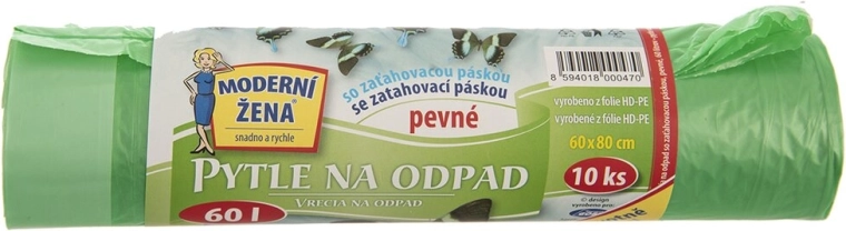 Worki na śmieci z taśmą ściągającą 60 l, 10 szt., mix